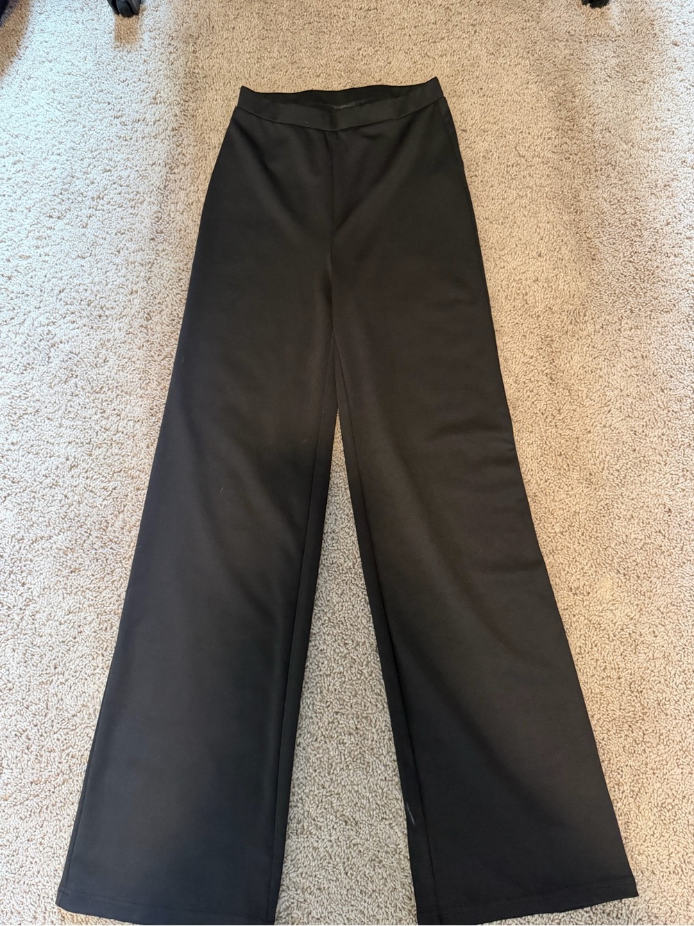 SHEIN Black Boot Cut Wide-Leg Pull-On Pants